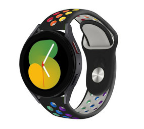 Strap-it® Samsung Galaxy Watch 5 - 40mm sport band (zwart/kleurrijk)