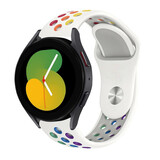 Strap-it® Samsung Galaxy Watch 5 - 40mm sport band (wit/kleurrijk)