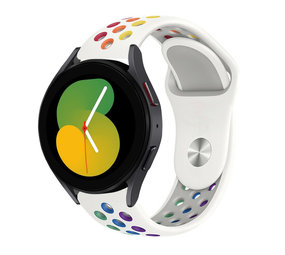 Strap-it® Samsung Galaxy Watch 5 - 40mm sport band (wit/kleurrijk) Strap-it® Samsung Galaxy Watch 5 - 40mm sport band (wit/kleurrijk)