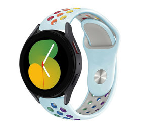 Strap-it® Samsung Galaxy Watch 5 - 40mm sport band (lichtblauw/kleurrijk)
