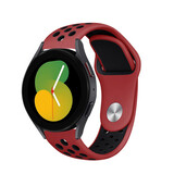 Strap-it® Samsung Galaxy Watch 5 - 40mm sport band (rood/zwart) Strap-it® Samsung Galaxy Watch 5 - 40mm sport band (rood/zwart)