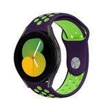 Strap-it® Samsung Galaxy Watch 5 - 40mm sport band (paars/groen) Strap-it® Samsung Galaxy Watch 5 - 40mm sport band (paars/groen)