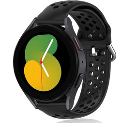 Strap-it® Samsung Galaxy Watch 5 - 40mm siliconen bandje met gaatjes (zwart)