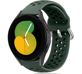 Strap-it® Samsung Galaxy Watch 5 - 40mm siliconen bandje met gaatjes (legergroen)