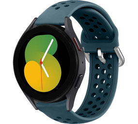 Strap-it® Samsung Galaxy Watch 5 - 40mm siliconen bandje met gaatjes (rock green)