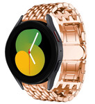 Strap-it® Strap-it Samsung Galaxy Watch 5 - 40mm stalen draak bandje (rosé goud)