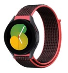 Strap-it® Strap-it Samsung Galaxy Watch 5 - 40mm nylon band (zwart/koraal)