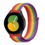 Strap-it® Samsung Galaxy Watch 5 - 40mm nylon band (regenboog)