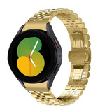 Strap-it® Samsung Galaxy Watch 5 - 40mm Jubilee stalen band (goud)