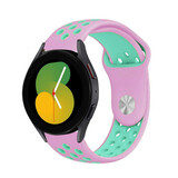 Strap-it® Samsung Galaxy Watch 5 - 40mm sport band (roze/aqua)