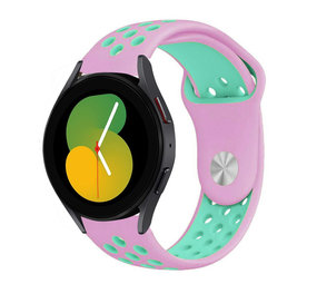 Strap-it® Samsung Galaxy Watch 5 - 40mm sport band (roze/aqua) Strap-it® Samsung Galaxy Watch 5 - 40mm sport band (roze/aqua)