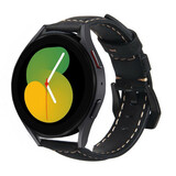 Strap-it® Samsung Galaxy Watch 5 - 40mm leren bandje (zwart)