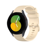 Strap-it® Samsung Galaxy Watch 5 - 40mm luxe siliconen bandje (beige)