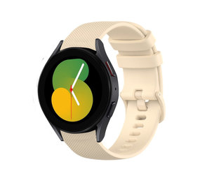 Strap-it® Samsung Galaxy Watch 5 - 40mm luxe siliconen bandje (beige)