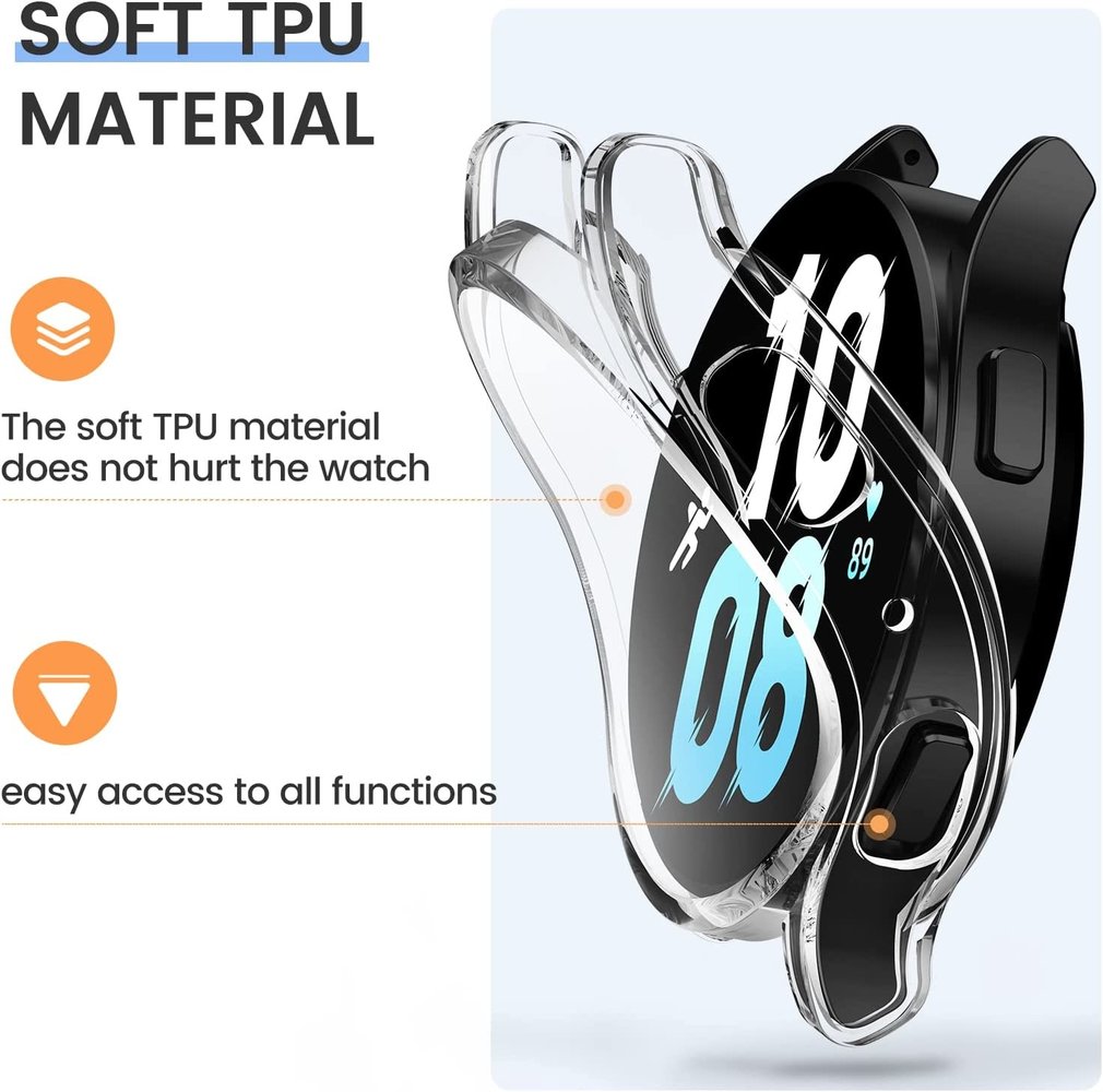 Strap-it® Strap-it Samsung Galaxy Watch 5 44mm TPU case (transparant) Strap-it® Strap-it Samsung Galaxy Watch 5 44mm TPU case (transparant)