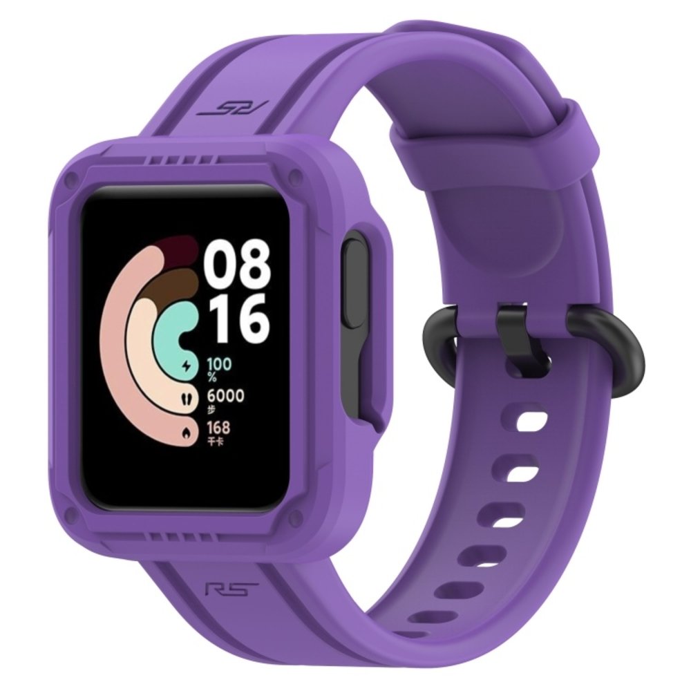 Strap-it® Strap-it Xiaomi Mi Watch Lite siliconen bandje met frame (paars)