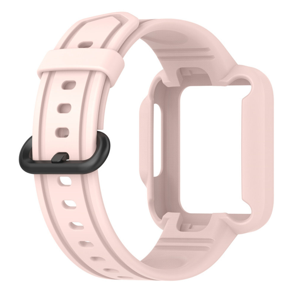Strap-it® Strap-it Xiaomi Mi Watch Lite siliconen bandje met frame (roze)