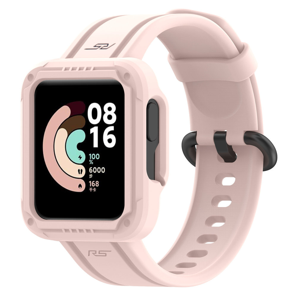 Strap-it® Strap-it Xiaomi Mi Watch Lite siliconen bandje met frame (roze)
