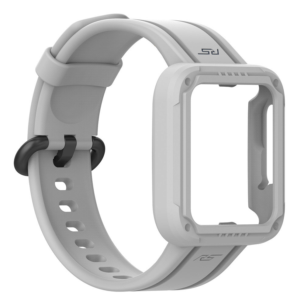 Strap-it® Strap-it Xiaomi Mi Watch Lite siliconen bandje met frame (grijs)