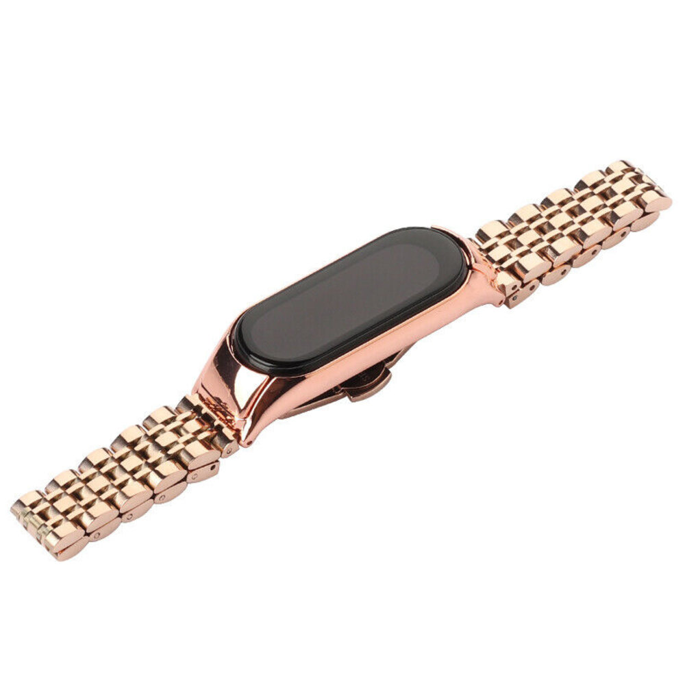 Strap-it® Strap-it Xiaomi Mi Band 7 metalen bandje (rosé goud)