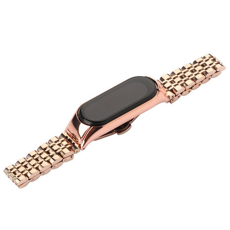 Strap-it® Strap-it Xiaomi Mi Band 7 metalen bandje (rosé goud)