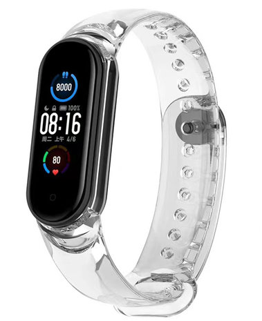 Strap-it® Strap-it Xiaomi Mi Band 6 zon-verkleurend crystal bandje (transparant)