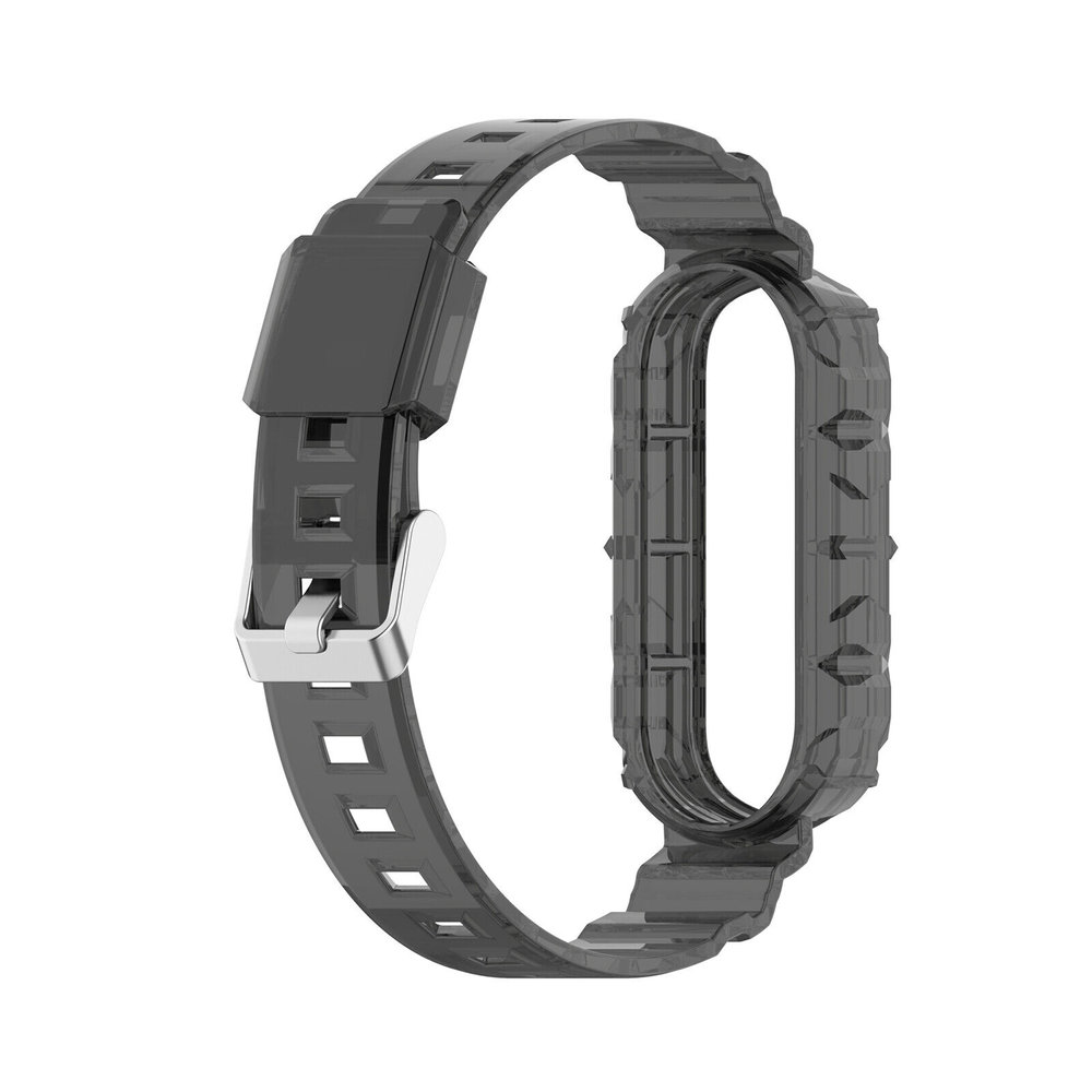 Strap-it® Strap-it Xiaomi Mi Band 6 clear TPU bandje (transparant-zwart) Strap-it® Strap-it Xiaomi Mi Band 6 clear TPU bandje (transparant-zwart)