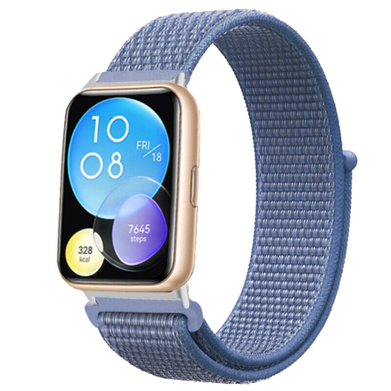 Strap-it Huawei Watch Fit 2 nylon bandje (blauw)