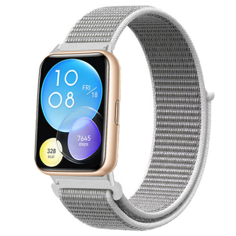 Strap-it® Strap-it Huawei Watch Fit 2 nylon bandje (zeeschelp) Strap-it® Strap-it Huawei Watch Fit 2 nylon bandje (zeeschelp)