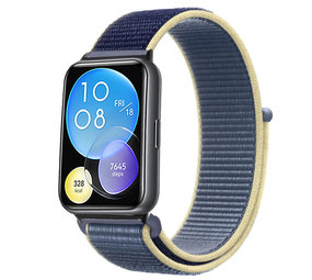 Strap-it® Huawei Watch Fit 2 nylon bandje (ice blue)