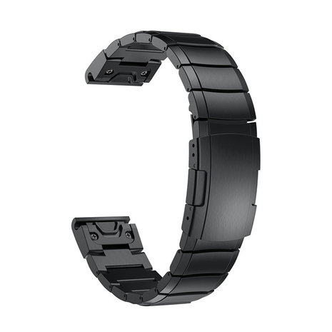 Strap-it® Strap-it Garmin Fenix 5 / 6 metalen bandje (zwart) Strap-it® Strap-it Garmin Fenix 5 / 6 metalen bandje (zwart)