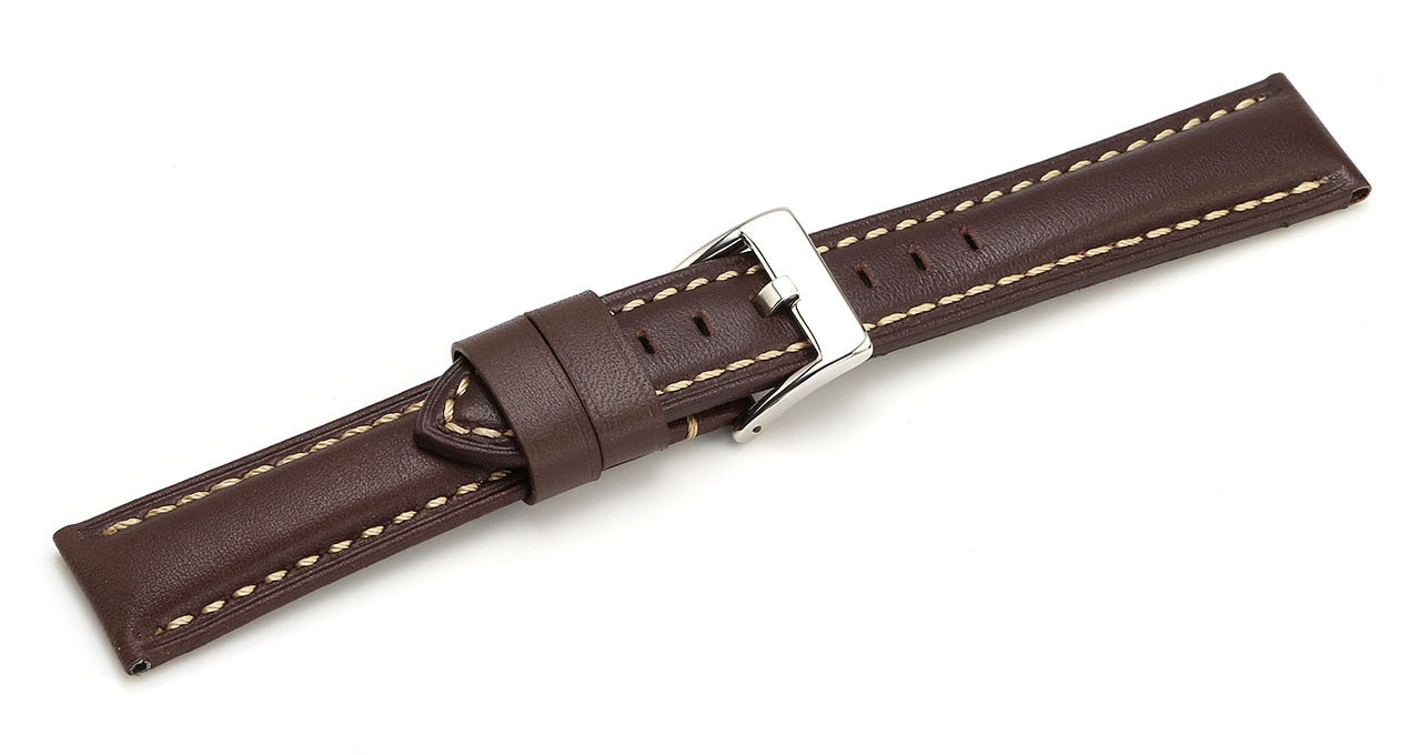 Strap-it® Strap-it Garmin Vivoactive 4s genuine leren bandje (donkerbruin)