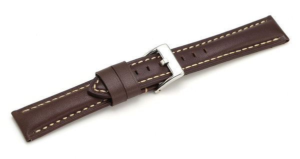 Strap-it® Strap-it Garmin Vivoactive 4s genuine leren bandje (donkerbruin)