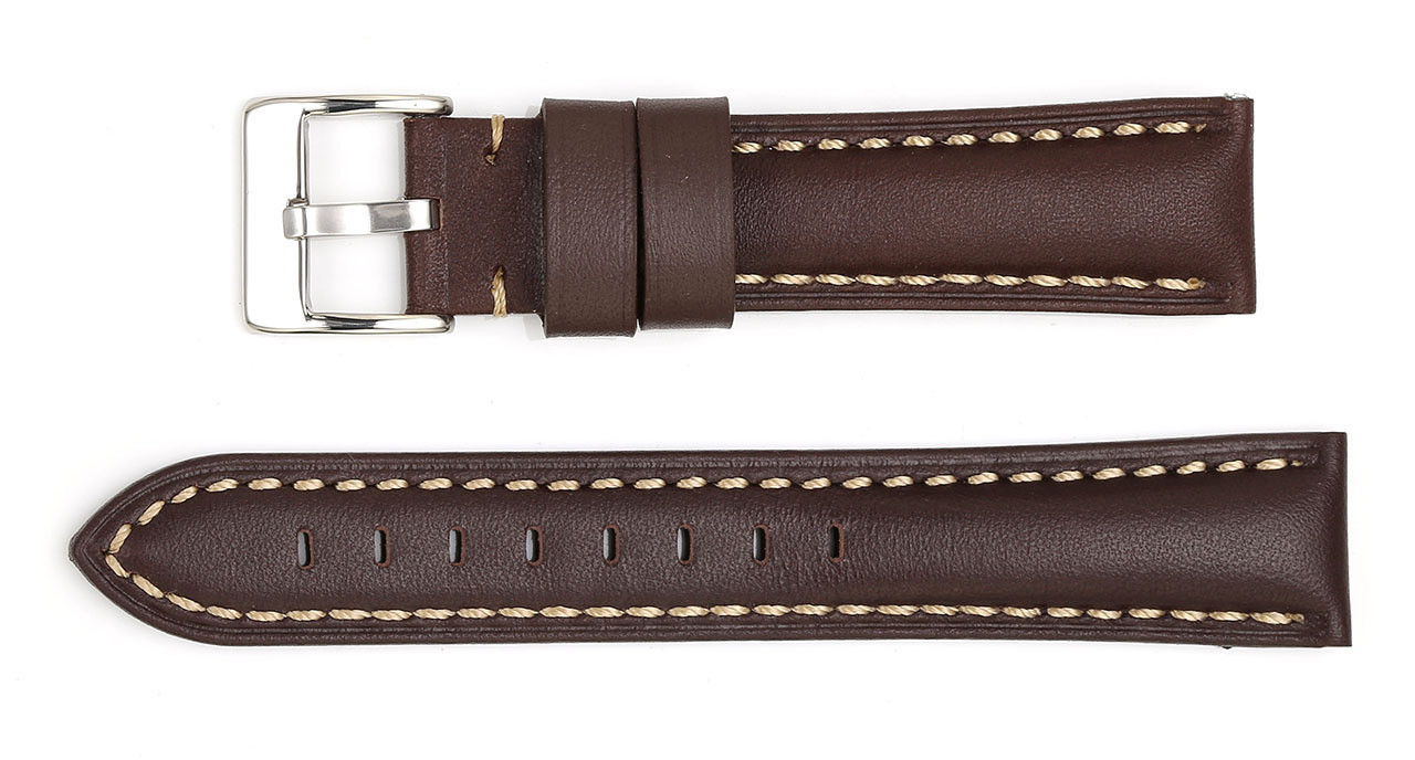 Strap-it® Strap-it Garmin Vivoactive 4s genuine leren bandje (donkerbruin)