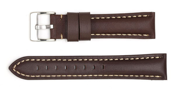 Strap-it® Strap-it Garmin Vivoactive 4s genuine leren bandje (donkerbruin)