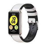 Strap-it® Huawei Watch Fit leren hybrid bandje (wit)