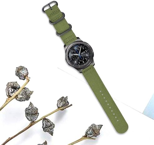 Strap-it® Strap-it OnePlus Watch nylon gesp band (groen