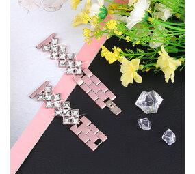 Strap-it® Steel Diamond Huawei Watch GT 3 Pro 46mm bandje (roze)