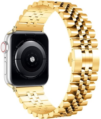 Strap-it® Strap-it Apple Watch 8 Jubilee stalen band (goud)