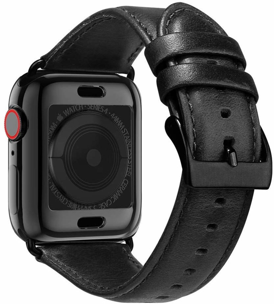 Strap-it® Strap-it Apple Watch 8 leren bandje (zwart) Strap-it® Strap-it Apple Watch 8 leren bandje (zwart)