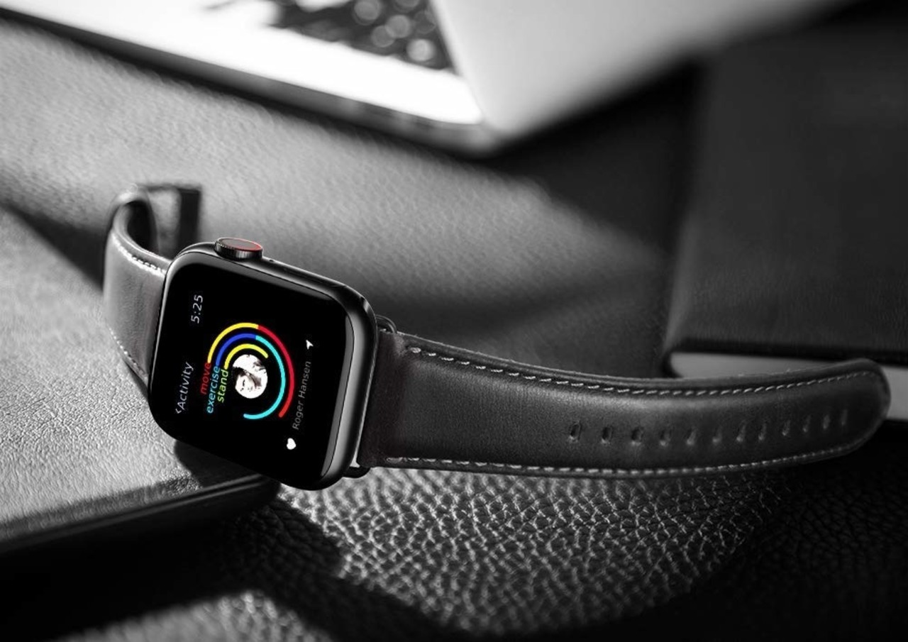 Strap-it® Strap-it Apple Watch 8 leren bandje (zwart) Strap-it® Strap-it Apple Watch 8 leren bandje (zwart)