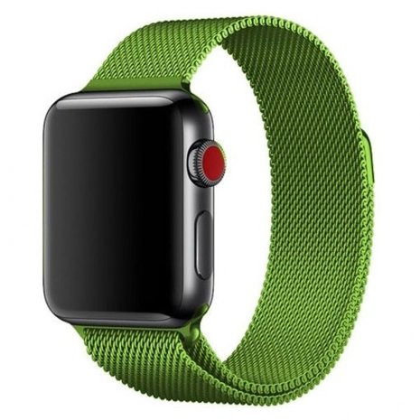 Strap-it® Strap-it Apple Watch 8 Milanese band (lichtgroen)