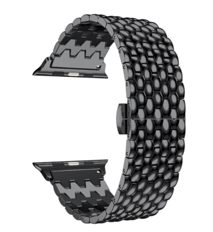 Strap-it® Strap-it Apple Watch 8 stalen draak band (zwart)