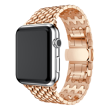 Strap-it® Apple Watch 8 stalen draak band (rosé goud)