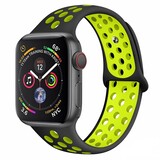 Strap-it® Apple Watch 8 sport band (zwart/geel)