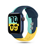Strap-it® Strap-it Apple Watch 8 triple sport band (donkerblauw-aqua-geel) Strap-it® Strap-it Apple Watch 8 triple sport band (donkerblauw-aqua-geel)