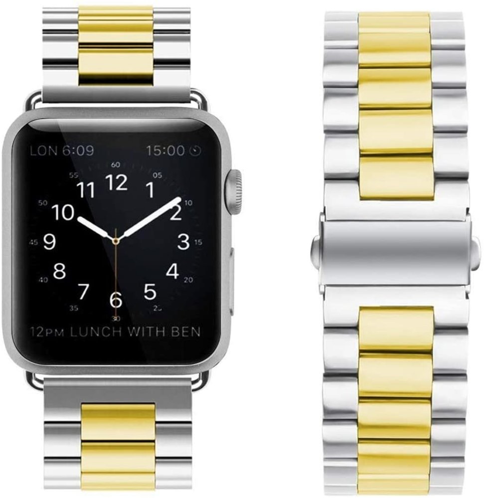 Strap-it® Strap-it Apple Watch 8 stalen band (zilver/goud)