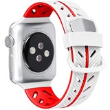 Strap-it® Apple Watch 8 Special Edition band (wit/rood)