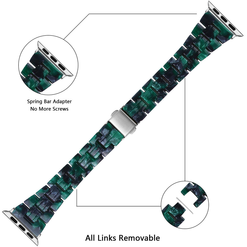 Strap-it® Strap-it Apple Watch 8 stalen band (groen)