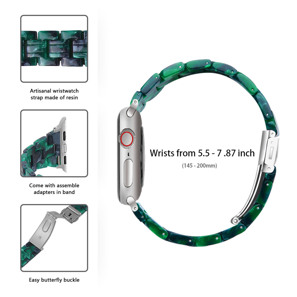 Strap-it® Strap-it Apple Watch 8 stalen band (groen)